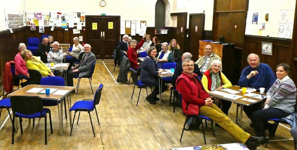 StM Church Hall filled with parishioners