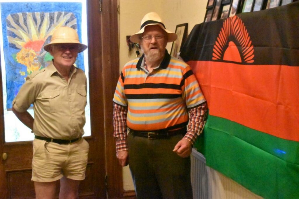 'Malawi Supper' - Raey Mackay and Richard Horrell 'dressed' for the occasion!