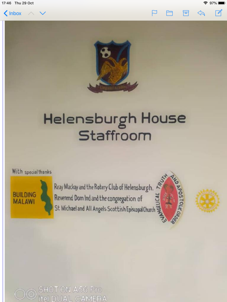 Sign at classroom in Malawi